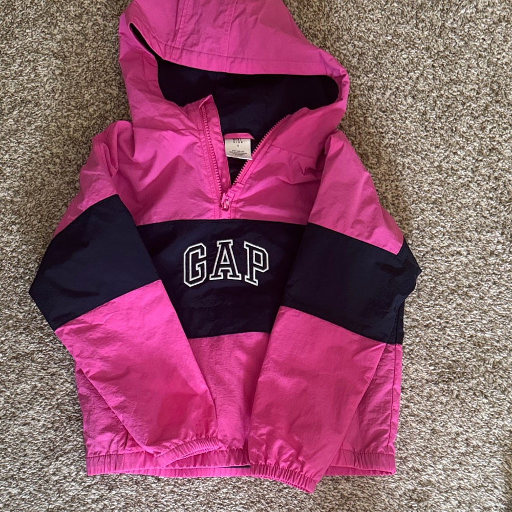 GAP Kids Vibrant Pink and Black Raincoat